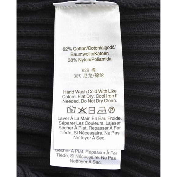 DKNY JEANS WOMEN NWT RIB COTTON BLEND KNIT BLACK POLO SWEATER. SIZE L - Picture 10 of 10